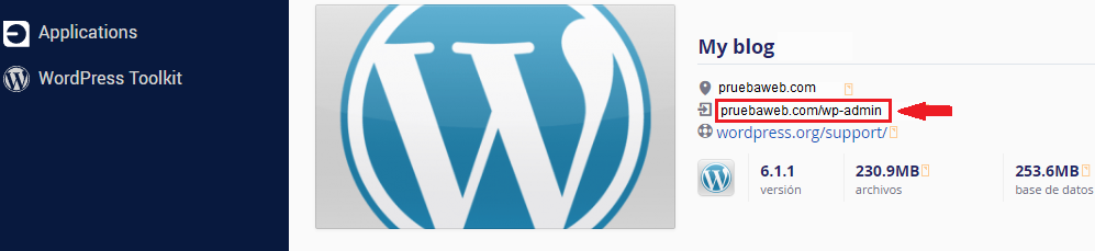 acceder al administrador WordPress SEREDNET